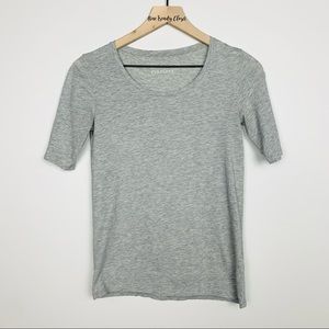 Everlane Heather Grey The Pima Stretch Mid-Sleeve